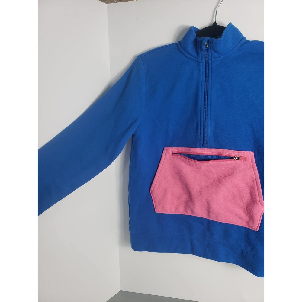 Tek Gear Ultrasoft Fleece Quarter Zip‎ Pullover Blue Pink Front Pocket Mens L